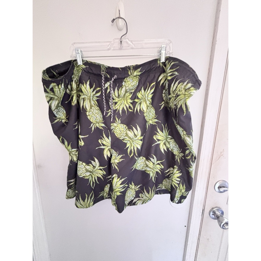 Ocean Pacific OP Gray Pineapple Graphic Drawstring Board Shorts 2XL 54x8.5 Beach